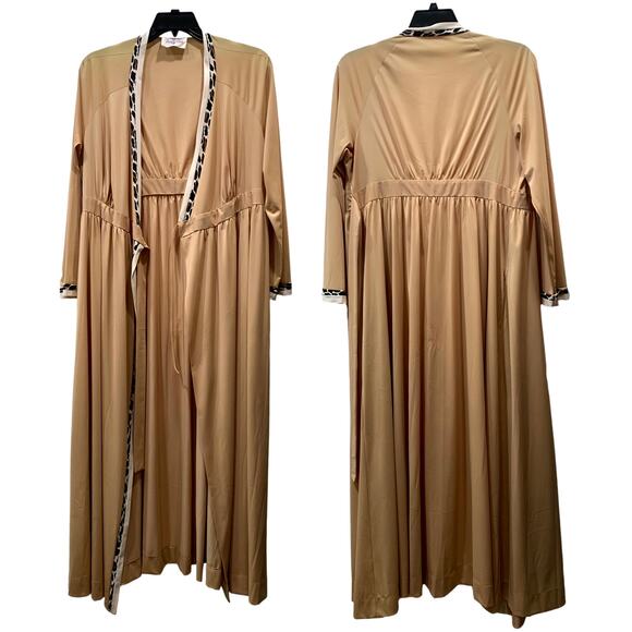 Vintage 70s Vanity Fair Leopard Trim Robe | Dressing Gown House Coat | S/M - Picture 7 of 10